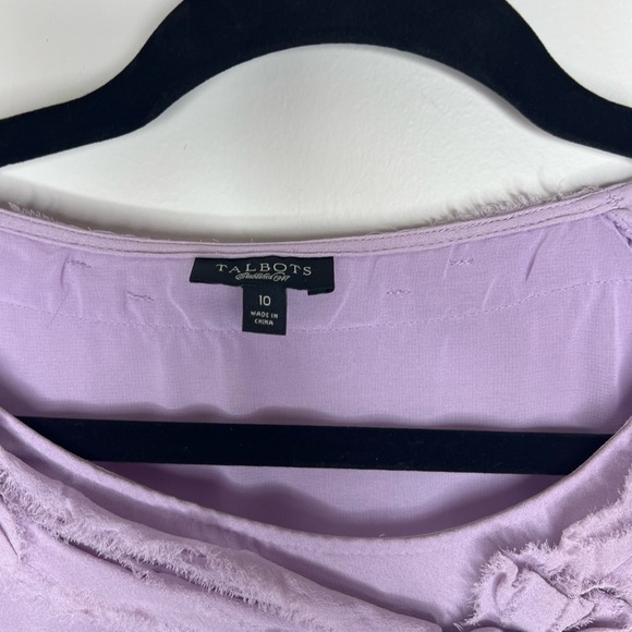 Talbots Women's Tops Blouse Short Sleeves Size 10 Blue - Picture 4 of 6